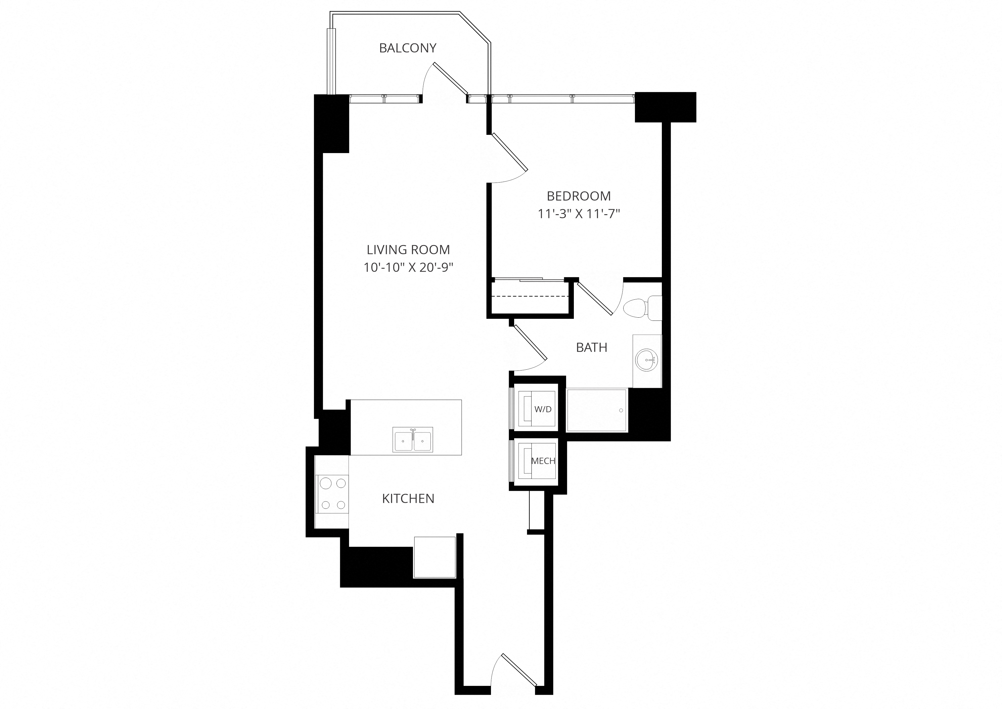 A4_OneBedroom floor plan